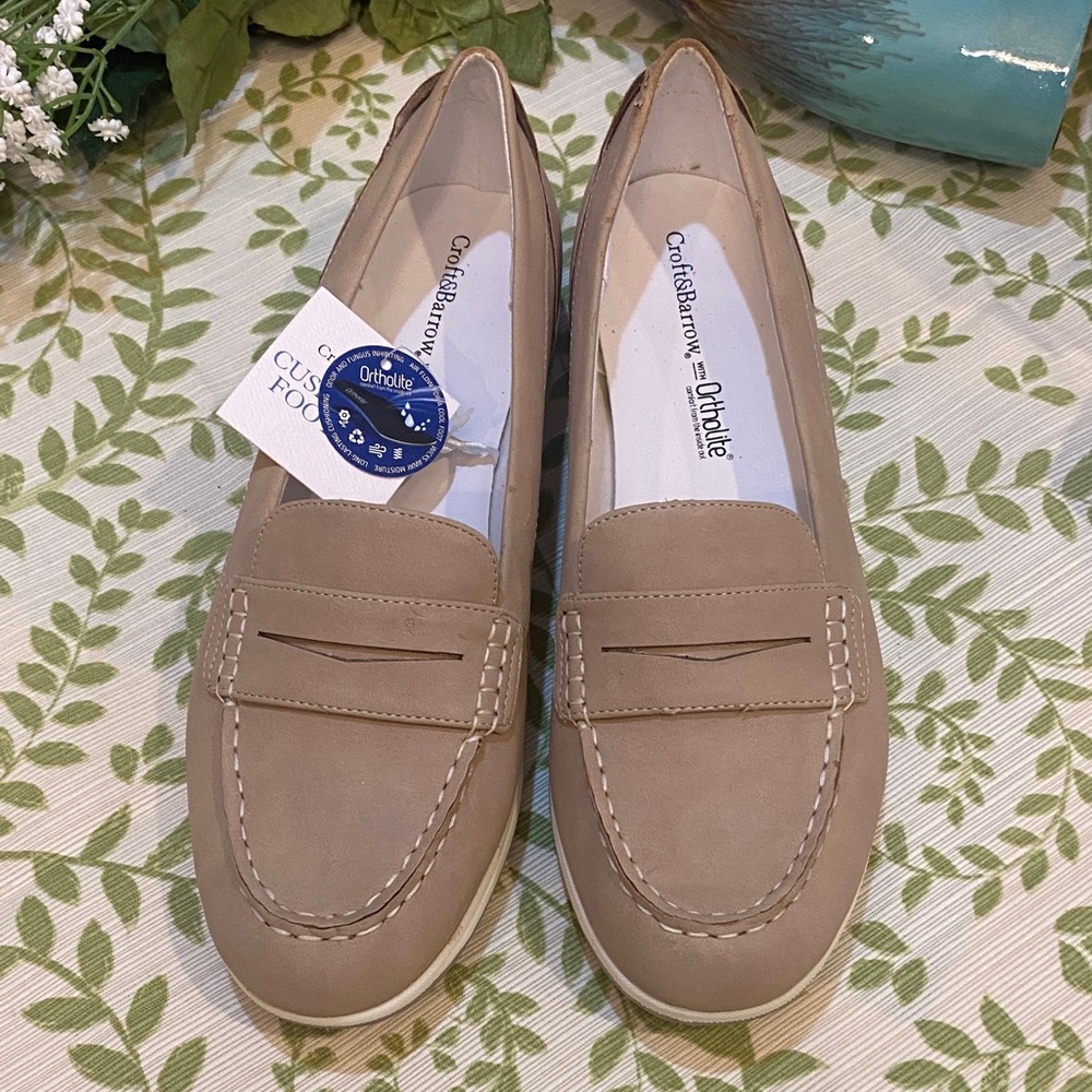 Women's Taupe Loafers with Ortholite Comfort